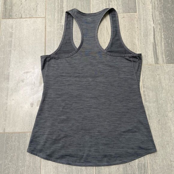 Athleta Shadow Stripe Chi Racerback Tank Top Gray Size Medium - Picture 5 of 10